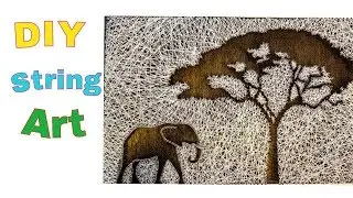 DIY : String Art ( scenery)on wood  | how to make string art | how to make string art DIY