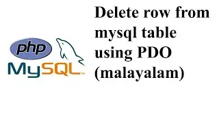 Delete row from mysql table using PDO (malayalam)