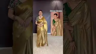 One golden saree with different colour blouse 👉 ⁠@designerblouseco saree👉 @abirabybeena3979