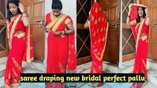 How to make saree perfect plates for wedding new bride perfect pallu 🤗 saree draping 