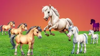 Paint & Horse, Pony Cartoon Transformation Magic || Paint Animals Horse cartoon