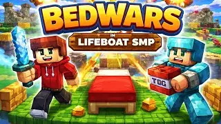 Playing Bedwars in LifeBoat SMP 