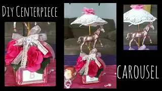 DIY  baby shower centerpiece 🏡 dollar tree carousel centerpiece⚫ diy centerpiece