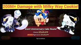200M+ Damage with Milky Way Cookie (Giant Anniversary Cake Hound) - Cookie Run: Kingdom