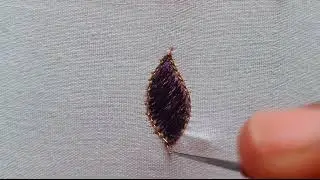 @SUTARAAARI #Leaf embroidery|Leaf filling 🌿|आरी लीफ फिलिंग डिजाइन|