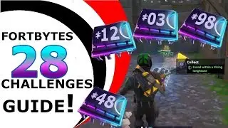 FORTNITE FORTBYTES CHALLENGES GUIDE #28 - SEASON 9 [ FORTBYTES #48, #12, #03, & #98 ]