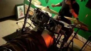 THE ALMIGHTY TERRIBLES - Ryan Decker recording some drums...