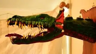AL Drago Paper Mache Sculpture Photo-Progression Compilation Featuring Synced Electronics