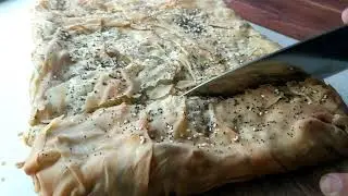 homemade phyllo spanakopita horiatiki