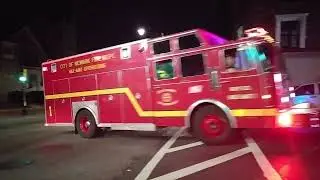 Newark Fire Dept Rescue 1 Using Hazmat 1 Responding
