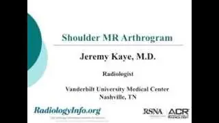 MR Arthrography of the Shoulder