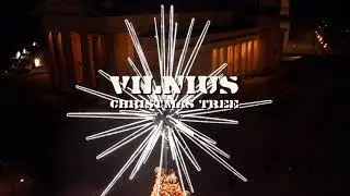 2022/2023 Christmas Tree Cake, On Cathedral Square, Vilnius 700 years, Lithuania, 4k