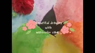 Drawing a butterfly using Watercolour cakes | #Spread colours with Angel #1 | 50 days challenge #31|