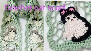 Crochet cat / crochet scarf / how to crochet scarf for absolute beginner 