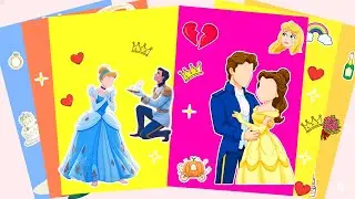 [PaperDIY] NEW Decorate POOR Cinderella Tries On The PRINCE'S Magic Glass Slipper | DIY STICKER Book