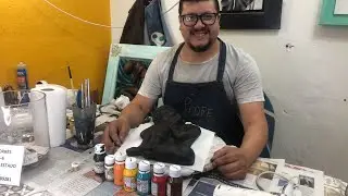 Como pintar Buda con base a pincel seco