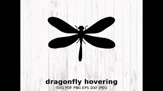 Download Dragonfly Hovering Silhouette SVG, Insect Clipart, Flying Bug Vector, Digital Cut File