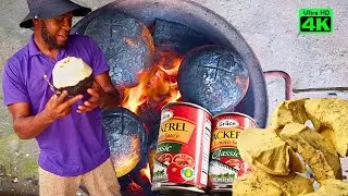 Serving Up A Classic Jamaican Combo!!  Roast Breadfruit With Tin Mackerel.