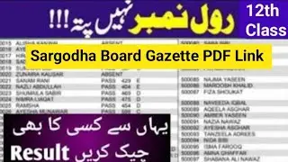 2nd year result Gazette Sargodha board 12th class result 2025 Gazette se result kaise check kare