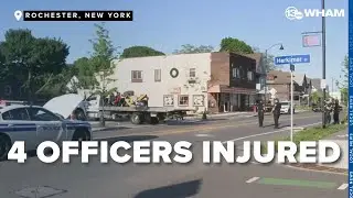 Four Rochester police officers injured after breaking up large group of bikers
