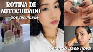 GRWM e MINHA ROTINA de AUTOCUIDADO PÓS FACULDADE!! cuidados capilares, skincare e +