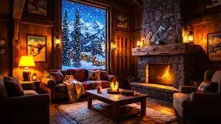 Cozy Winter Storm in Aspen 🏚️ Retro Cabin & Strong Wind (Sleep & Study)