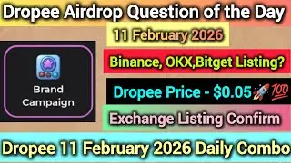 Dropee Question of the Day 11 February 2026 , Dropee Airdrop Today Combo | Dropee Coin New Update 
