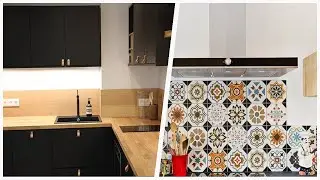 75 Kitchen With Orange Backsplash And Paneled Appliances Design Ideas You'll Love 🟡