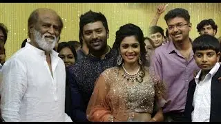 Rajini, Vijay at Shanthanu Bhagyaraj and VJ Keerthi Wedding Reception | Marriage Video
