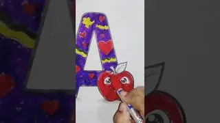 Learn with fun- A for Apple#abcd #stud#education #colour#drawing