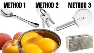 How To Open ANY Can Without A Can OPENER | Emergency Hacks X4