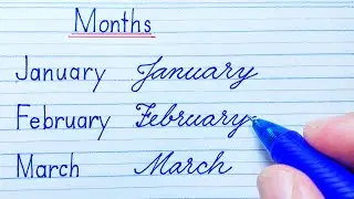 How to write Months in English cursive writing | English cursive handwriting practice | Calligraphy