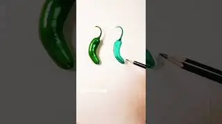 Today I drew green chillies.🌶️🥰#chillies#art