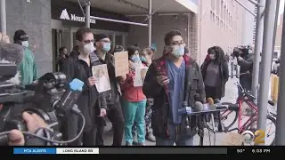 Coronavirus Update: Nurses Rally Outside Mount Sinai Hospital On Upper East Side