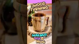 Wood turning Walnut Beer Mug 🍺 🍻. #woodturning #woodworking #diy