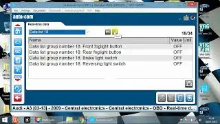 Autocom 2020.23 - Audi A3 1.4TFSI - Central Electronics  - Real Time Data