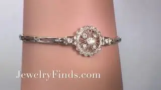 Antique Art Nouveau 1900's .65ct t.w. Old European Cut & Rose Cut Diamond Bracelet Platinum 14k