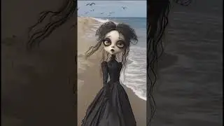 Gothic girl hates the beach sun ☀️ part 2 #goth #beach #gothic #shorts