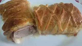 SOLOMILLO CON HOJALDRE/ BACON Y QUESO FACIL, ECONÓMICO Y DELICIOSO