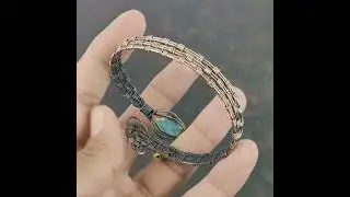 Spiny Oyster Copper Turquoise Cuff Bracelet Copper Wire Wrapped Jewelry Adjustable Bangle Handmade