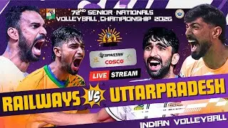 Pre Quarters 🔥Railways VS Uttar Pradesh |HD Live | 72nd Senior National Volleyball Championship 2026