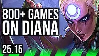 DIANA vs WARWICK (JGL) | Legendary, 16/3/9, 800+ games, 40k DMG | KR Diamond | 25.15