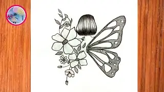 fairy drawing | how to draw a combination of fairy and flowers | flowers drawing | creative art