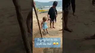 Its just for fun she pee and don't know how to walk properly 😂 haha