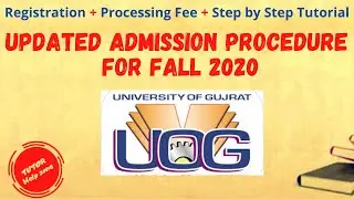 How To Apply Online In UOG For Fall 2020 Admissions & Sub - Campuses | Full Tutorial.