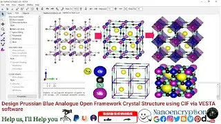Design Prussian Blue Analogue 3D Open Framework Crystal Structure using CIF via VESTA software