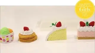 Iwako Puzzle Eraser - Cake and Ice Cream Set