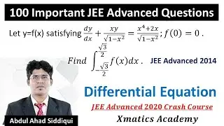 JEE Advanced 2014 Question | Differential Equation | Let y=f(x) satisfying dy/dx+ xy/sqrt(1-x^2)=