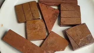 Wet cleaning of Red slate items //Extremely satisfying scraping🎥