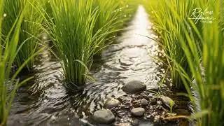 Close Up Flowing Water in Rice Field | Relaxing ASMR Tinnitus Masking Sound